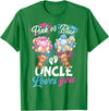 Bear Balloons Boy Or Girl Baby Gender Reveal Tee Bears Pink Or Blue Uncle Loves You Gender Reveal T-Shirt - Kelly Green