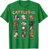 Wowsome! Cattles Animals of the World Cattle Farmer Rancher Cow Lover T-Shirt - Kelly Green