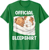 Cute Sleeping Guinea Pigs Pajama Official Sleepshirt Sleeping Guinea Pig Animal Lovers Pajama T-Shirt - Kelly Green
