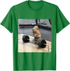 Hamster Deadlift Training Funny Cute Rat Weightlifting Meme T-Shirt - Kelly Green