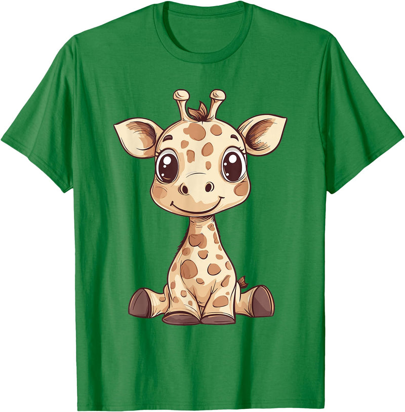Cute Giraffe for Kids Design Kids Giraffe T-Shirt - Kelly Green