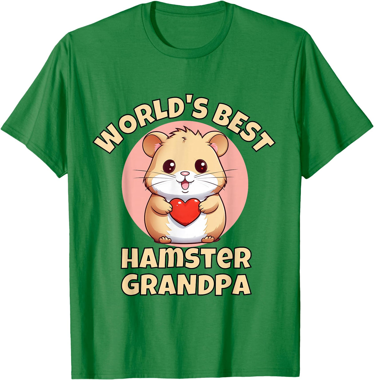 Cute World's Best Hamster Grandpa Grandfather T-Shirt - Kelly Green