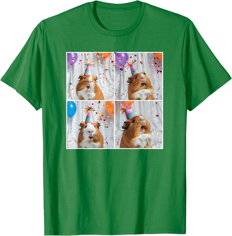 Animal Photobooth Love Guinea Pigs Men Women Kids Funny Guinea Pig Face Pet Cavy Mom Guinea Pig Birthday T-Shirt - Kelly Green