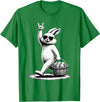 Funny Bunny Rabbit Rock on Men Women Kids Easter Day T-Shirt in Kelly Green