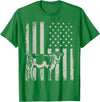 American Bull Riding Cowboy 4th of July USA Flag Proud Patriotic Cattle Bull Cow Farmer Lover American Flag T-Shirt - Kelly