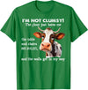 Funny Cow I'm Not Clumsy The Floor Tee Shirt Cow I'm Not Clumsy The Floor Just Hates Me The Table T-Shirt - Kelly Green