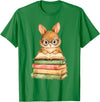 Reading Bunny Rabbit Glasses Book Bookworm Teacher Women T-Shirt in Kelly Green