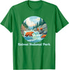 Fun National Parks Alaska Katmai National Park Alaska Brooks Falls Salmon Bears T-Shirt - Kelly Green