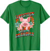 Showing Cattle & Pigs T-Shirts And Apparel Livestock Show Grandma - Shows Pigs at the Fair T-Shirt - Kelly Green