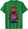 Cool Norwegian Roots Norway Norway Roots Bear Norge Norwegian Flag T-Shirt - Kelly Green