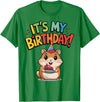 It's My Birthday Cute Hamster for Kid's Party Celebration T-Shirt - Kelly Green