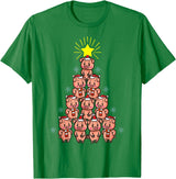 Piggy Go Cute Pig Christmas Tree Gift Shirt Farm Piggies T-Shirt - Kelly Green