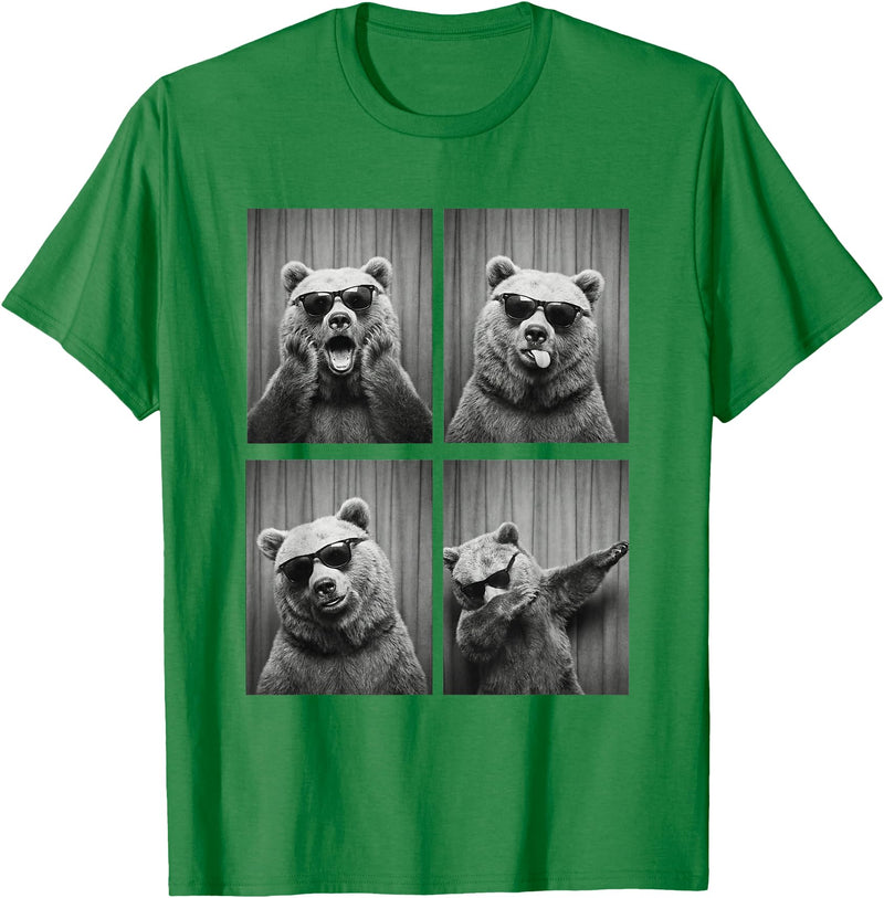 Funny Bear PhotoBooth Stuff Accessories & Gifts Bear PhotoBooth Sunglasses Funny Dab Bears Lover T-Shirt - Kelly Green