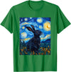 Bunny Rabbit Van Gogh Style Starry Night Cute Graphic T-Shirt in Kelly Green