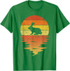 Bunny 70s Vintage Retro Sunset Rabbit T-Shirt in Kelly Green