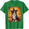 DoggoUnleashed Clothing Sheltie Shetland Sheepdog Halloween T-Shirt - Kelly Green