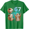 Guinea Pig 67 Meme Trending Vibe 67 Meme Guinea Pig Howling at The Moon Six Seven T-Shirt - Kelly Green