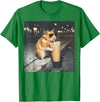 Hamster Drinking Iced Coffee Funny Animal Meme Men Women T-Shirt - Kelly Green