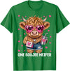 Highland Cow Lover Gift Co. Adorable Highland Cow One Boujee Heifer T-Shirt - Kelly Green