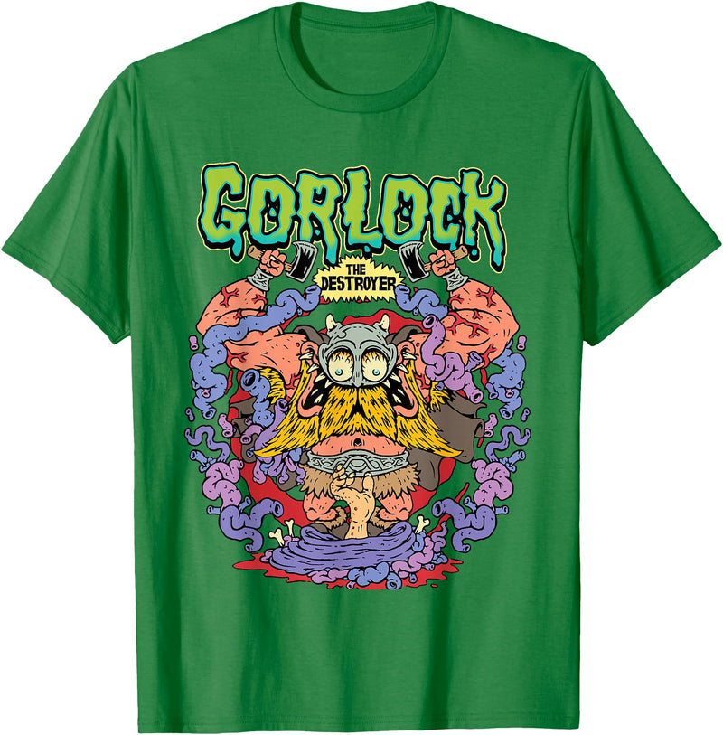 Monsters and Martians Gorlock the Destroyer Viking Warrior Barbarian Funny Meme T-Shirt - Kelly Green
