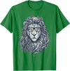 Wise Animal Cool Lion in Glasses Hipster Funny Nerd Humor T-Shirt - Kelly Green