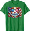 Guinea Pigs American Flag Patriotic Pets Lovers Vintage Guinea Pig Pets Owners Patriotic USA Flag Sunglasses T-Shirt - Kelly Green