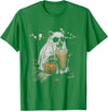 Funny Halloween Raccoon with Pumpkin and Coffee Raccoon with Pumpkin and Coffee Vintage 90s Halloween T-Shirt - Kelly Green