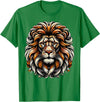 Lion Lover Face Wild Animal Lion Face Animal Lion T-Shirt - Kelly Green