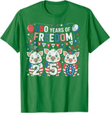 250th Patriotic 250 Years of Freedom 250th America Funny Pigs Patriotic 250 Years of Freedom T-Shirt - Kelly Green
