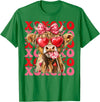Valentine XOXO Highland Cow Fng Valentine XOXO Highland Cow Cute Coquette Bow Western T-Shirt - Kelly Green