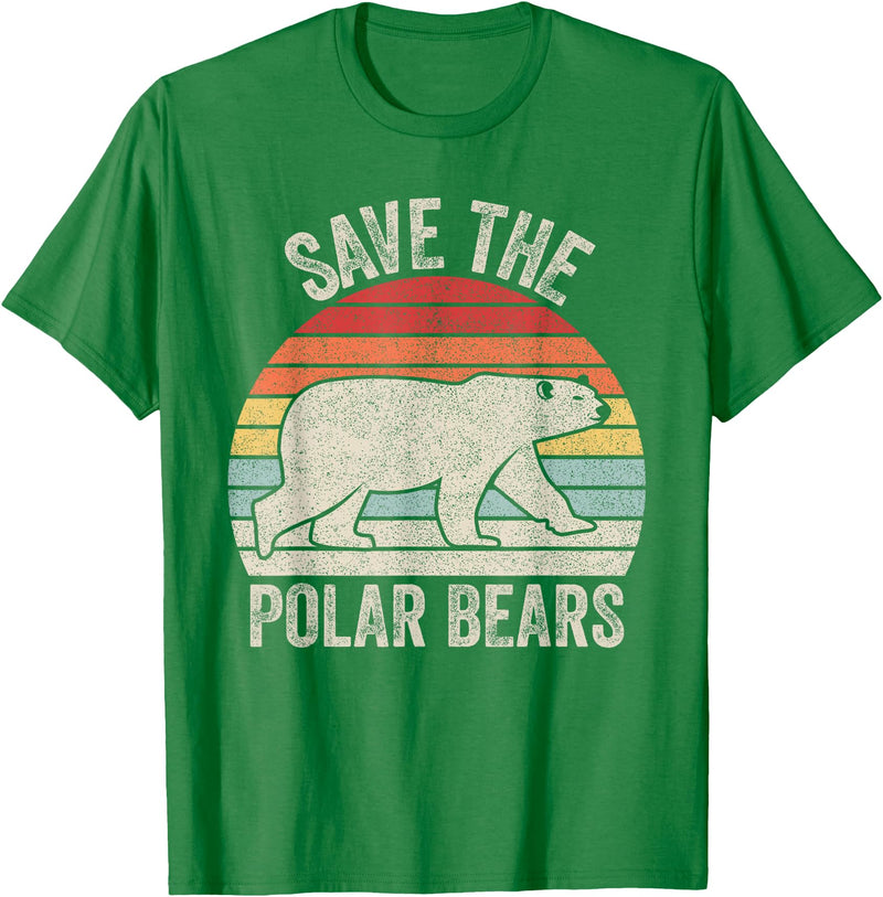Catch Some Rays Save the Polar Bears Endangered Arctic T-Shirt - Kelly Green