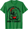 Funny Christmas Calories Polar Bear Xmas Food Tees Christmas Calories Don't Count Funny Polar Bear Cookie Meme T-Shirt - Kelly Green