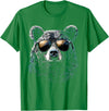 Forest Illustration Bear Art Nature Bear Wearing Sunglasses Wildlife Artwork Graphic Bear T-Shirt - Kelly Green