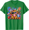 July 4th Highland Cow Farm Lovers America Tees 4th of July Highland Cow Patriotic Cow Farmer Men Women Kids T-Shirt - Kelly