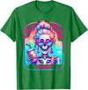 Glow Mom Apparel This Mom Glows Skeleton Mom Colorful Design T-Shirt - Kelly Green