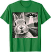 Funny Rabbit Bunny Selfie UFOs T-Shirt in Kelly Green