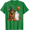 Fall Highland Cow Ghost Autumn Pumpkin Halloween Halloween Highland Cow, Spooky Highlander Cow Fall T-Shirt - Kelly Green