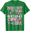 Birthday Girl CowGirl Family Matching Mommy Of The Birthday Cow-Girl Rodeo Cow Girl Birthday T-Shirt - Kelly Green