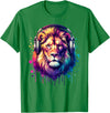 Funny Animal With Headphones Lion With Headphones T-Shirt - Kelly Green