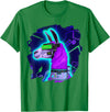 Llama Robot Cyborg Life Apparel Llama Cyborg Robot Llama Cool Artistic Retro Alpacas T-Shirt - Kelly Green