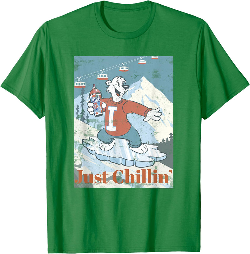 ICEE Bear Ice Boarding Just Chillin' T-Shirt - Kelly Green