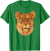 Lion T-shirt Lioness T-shirt Female Lion Face Shirt I love Lions Gift T-Shirt - Kelly Green