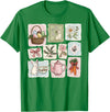 Floral Coquette Spring Easter Bunny Vintage Happy Easter T-Shirt in Kelly Green