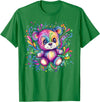 Vibrant Colorful Teddy Bear Illustration Rainbow Splash Teddy Bear T-Shirt - Kelly Green