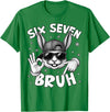 67 Six Seven Bruh Cute Bunny Face with Sunglasses Easter Day T-Shirt in Kelly Green