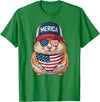 Hamster 4th of July US American Flag Patriotic T-Shirt - Kelly Green