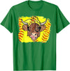 Softball Highland Cow With Bandana Glasses Happy Mother's T-Shirt - Kelly Green