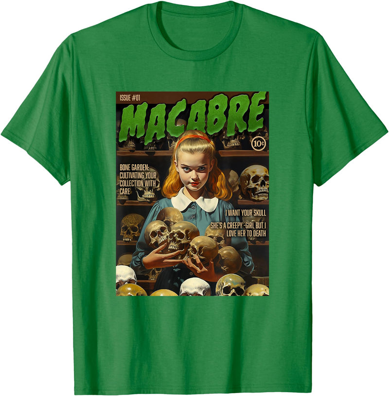 Last Gasp Graphics Skull Collector 1950s Horror Comic Cover T-Shirt - Kelly Green