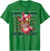 Christmas Sweater Tshirt For Men Women Santa Claus Christmas Family Xmas Ugly Christmas Outfit Merry Pig T-Shirt - Kelly Green