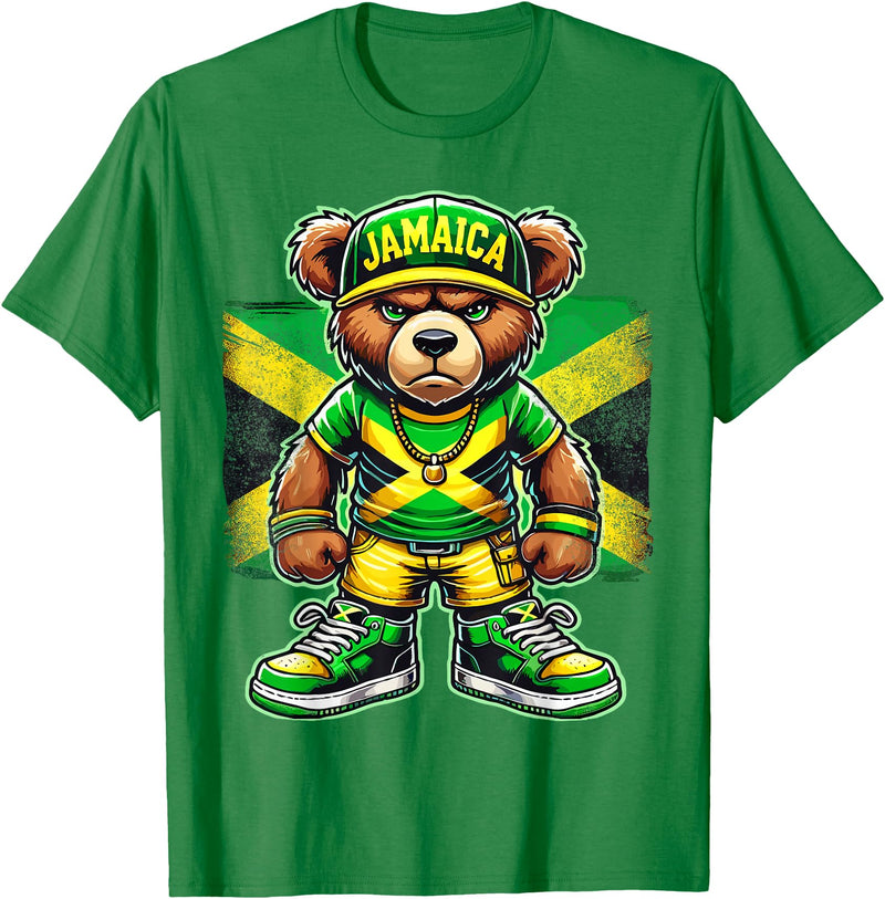 Jamaica Flag Lover Jamaica Flag Teddy Bear Jamaican T-Shirt - Kelly Green